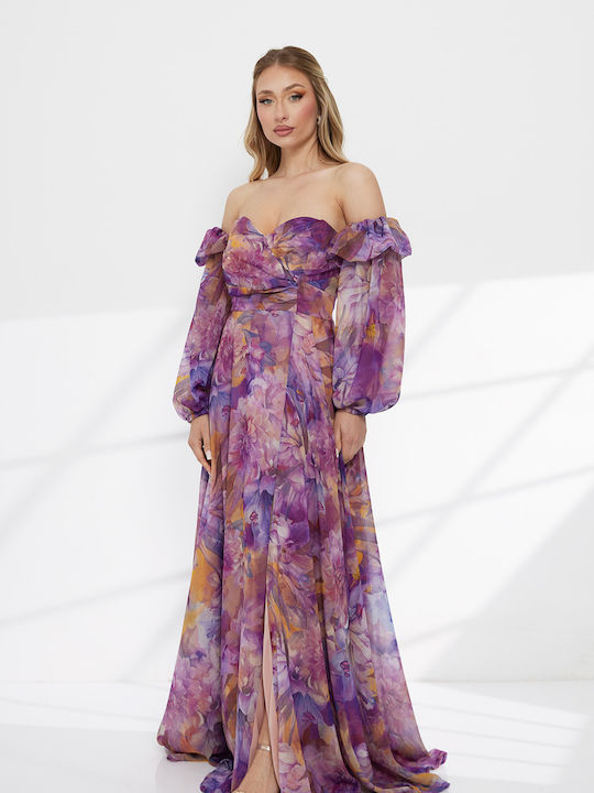 Summer Maxi Evening Dress Purple