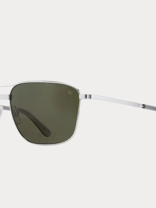 American Optical Ανδρικά Γυαλιά Ηλίου με Ασημί Μεταλλικό Σκελετό και Ασημί Καθρέφτη Φακό