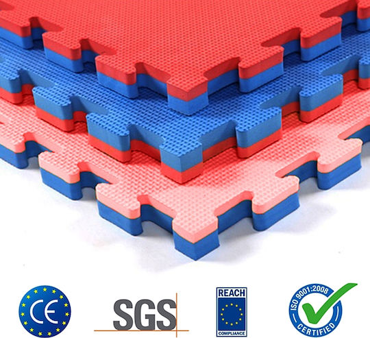 Viking Double Sided Red/Blue Puzzle Gym Mat 100x100x2.5cm 1 Piece
