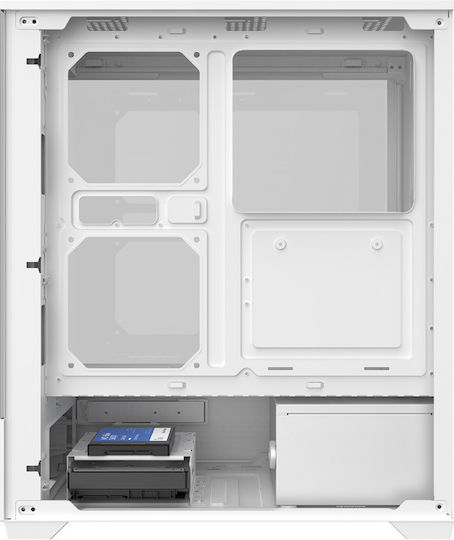 Darkflash C365 Gaming Midi-Turm Computergehäuse mit Seitenfenster Weiß