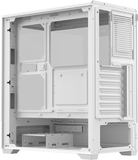 Darkflash C365 Gaming Midi-Turm Computergehäuse mit Seitenfenster Weiß