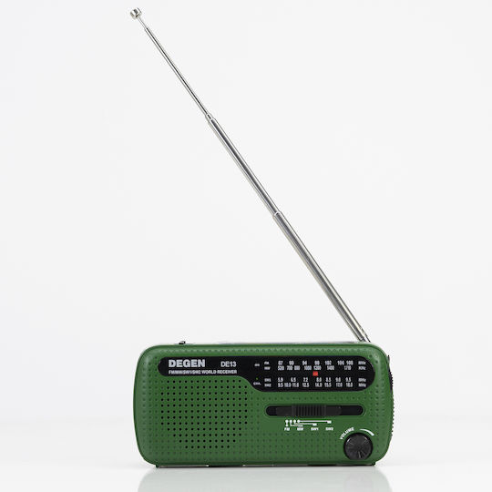 Degen DE13 Tragbares Radio Solar mit USB Grün