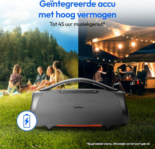 Medion Αδιάβροχο Ηχείο Bluetooth 100W Μαύρο S0469781