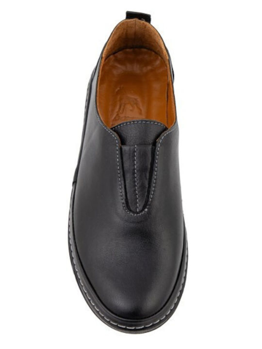 Leather Women's Loafers in Black Colour