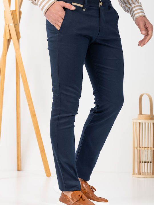 Trousers Chino Elastic in Slim Fit Blue