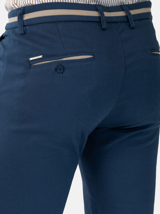 Trousers Chino Elastic in Slim Fit Blue