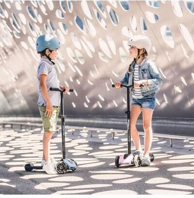 Scoot & Ride Trotinetă Copii Pliabilă Highwaykick 5 Led cu 3 Roți pentru 5+ Ani Roz