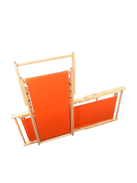 Sezlonguri Din Lemn Culoare Portocalie 140x60x80cm