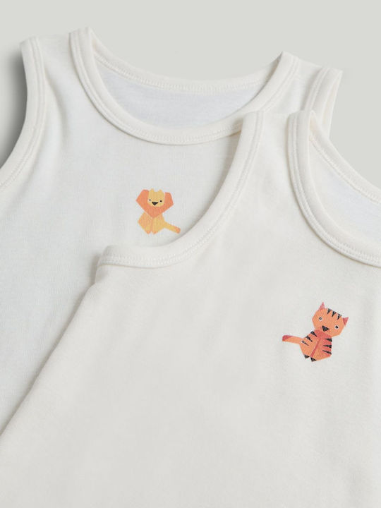 Mothercare Set Lenjerie Pentru Copii Cămăși De Corp Albe 2 Bucăți
