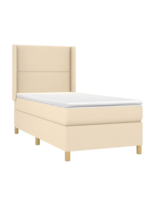 Bett Einzelbett Mit Stoff bezogen Blue mit Latten & Matratze 90x200cm