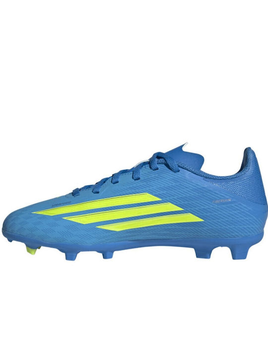 adidas F50 League FG/MG Kids Soccer Cleats with Molded Studs Blue