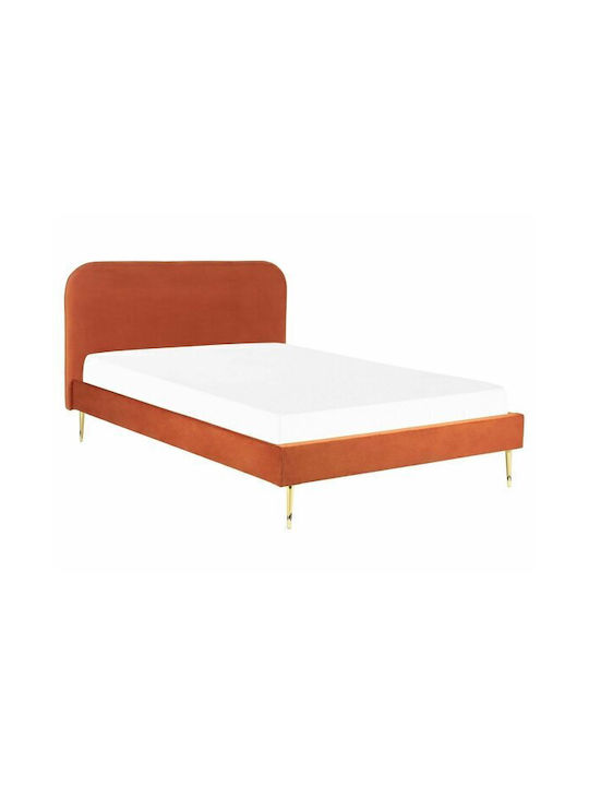 Berwyn 328 Bed Upholstered with Fabric Red with Slats for Mattress 160x200cm