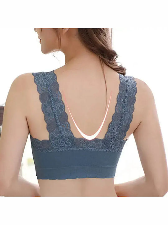 Damentop Bralette Kinzi Hellblau – One Size Bis L Damentop Bralette Kinzi Hellblau – One Size Bis L