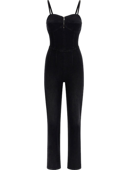 Women's Denim One-piece Suit Black