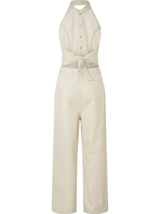Larsa Women's Denim Sleeveless One-piece Suit Beige