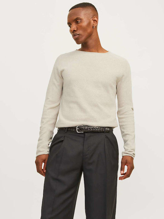 Crew Neck Long Sleeve Sweater Oatmeal