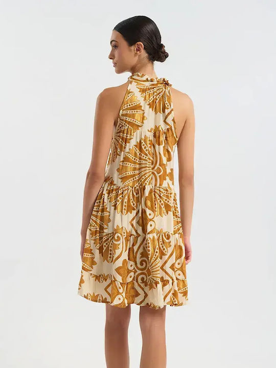Sommer Mini Damenkleid Ecru