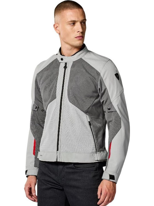 Rev'IT Torque 3 Sommer Herren Reitjacke Wasserdicht Grau/Rot