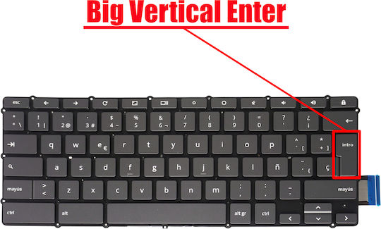 Spanish Laptop Keyboard Lenovo Flex 5 Cb-13iml05 82b8 5cb0z27898 5cb0z28149 5cb0z28151 5cb0z27985 Sn21e95605 Pt1srb-usa 5cb0z27895 Es No Frame Backlit Gray Code 41379esnofrbl