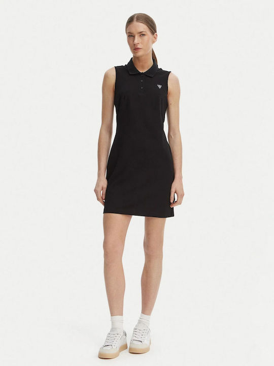 Summer Mini Shirt Dress Black