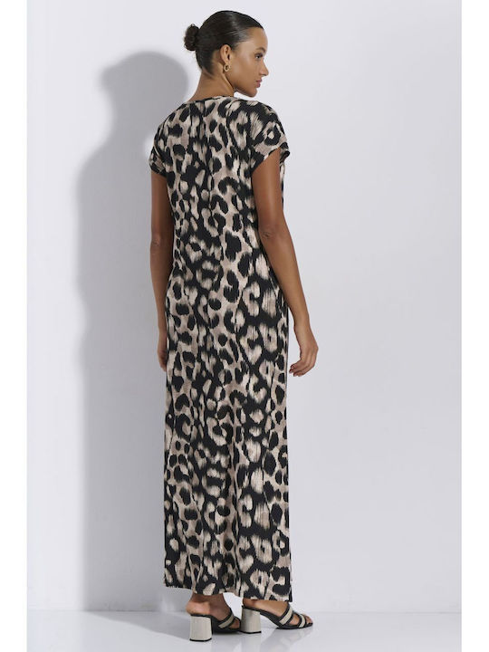 Summer Maxi Evening Slip Dress Animal Print