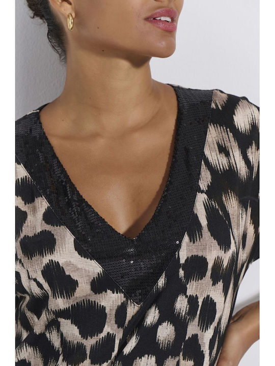 Summer Maxi Evening Slip Dress Animal Print