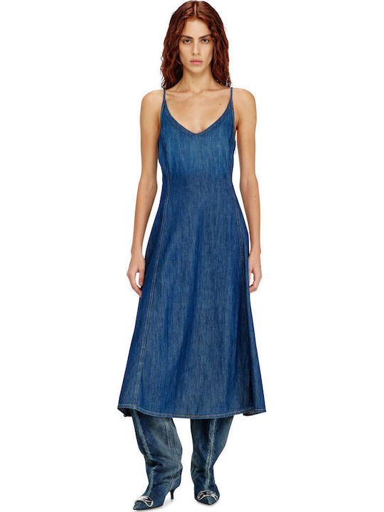 Καλοκαιρινό Midi Φόρεμα Τζιν Blue