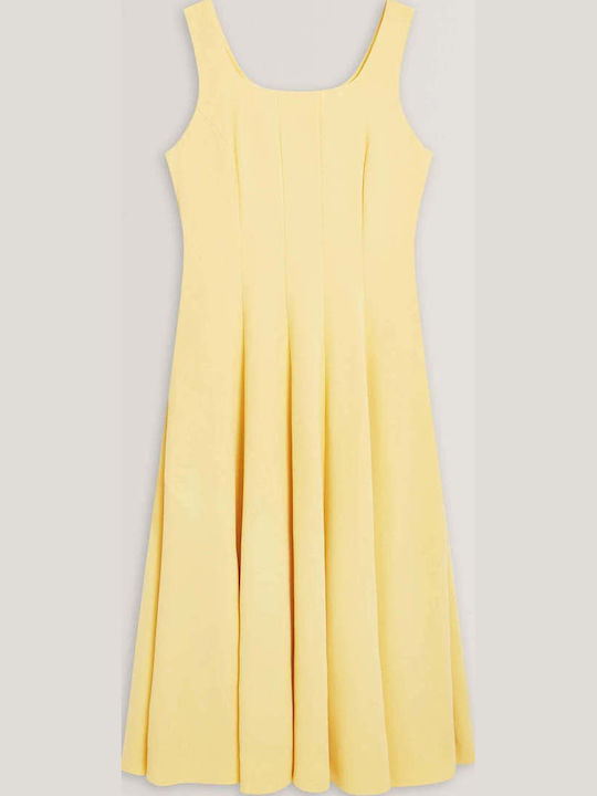 Sommer Midi Damenkleid Hellgelb
