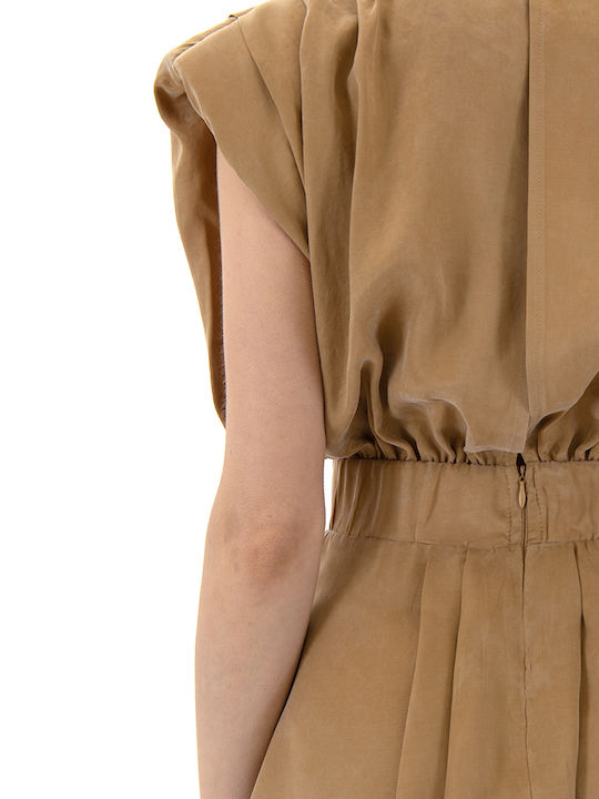 Summer Mini Shirt Dress Gold