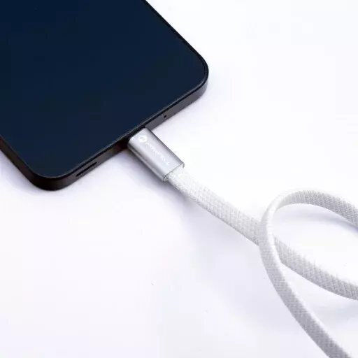 Forcell Flat USB 2.0 Cable USB-C male - USB-C 240W Λευκό 1.2m