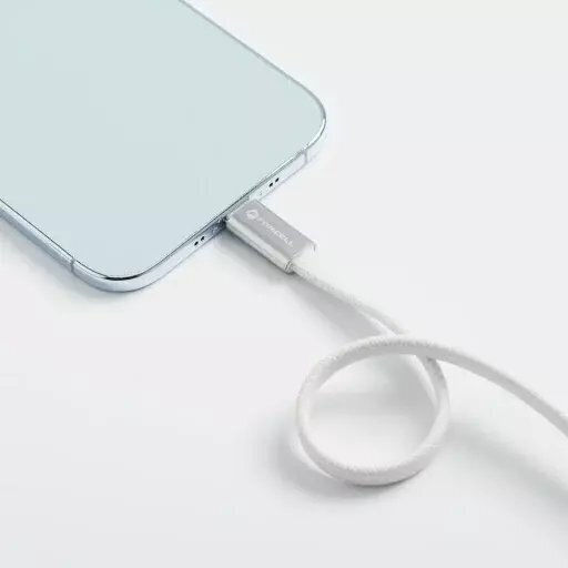 Forcell Flat USB 2.0 Cable USB-C male - USB-C 100W Λευκό 1.2m