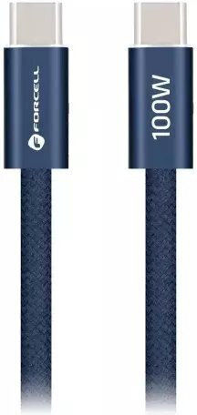 Forcell USB 2.0 Cable USB-C male - USB-C 100W Μπλε 1.2m