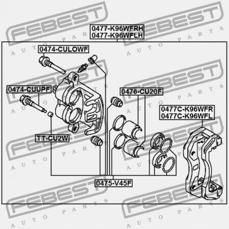 Предна Лява Спирачна Апарата Mitsubishi Challenger K90 1996.05-2001.08 Jpn Mb858404