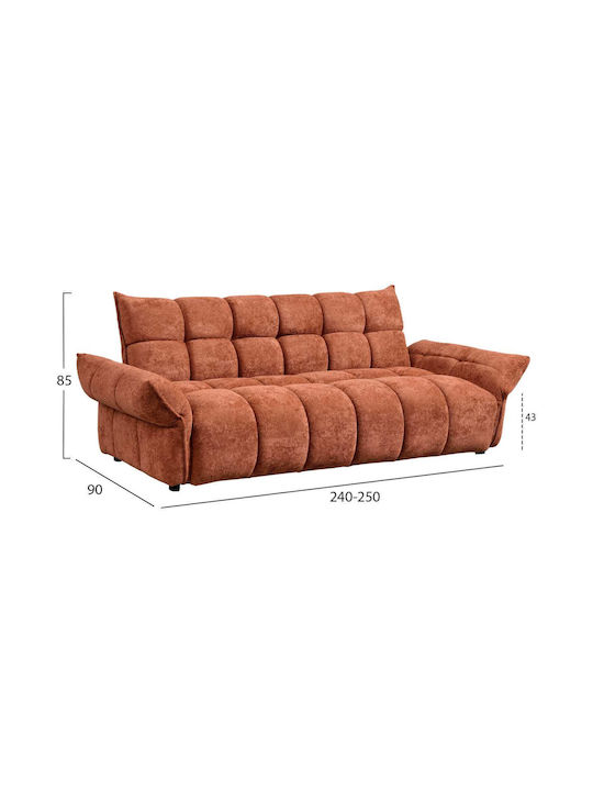 Dreisitzer Sofa Bett Orange 240x90x85cm