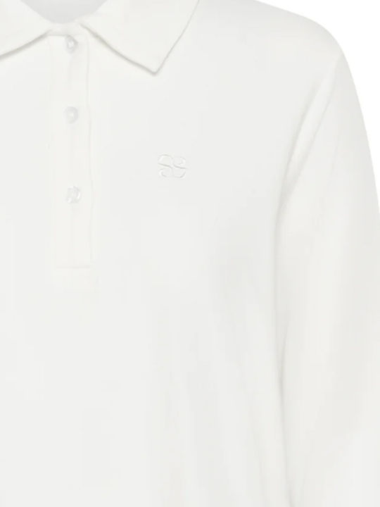 Women's Polo Blouse Long Sleeve White