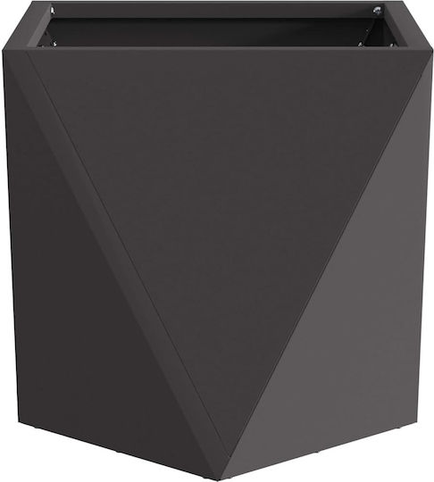 vidaXL Set of 2 Metallic Flower Pots Black 30x30x30cm