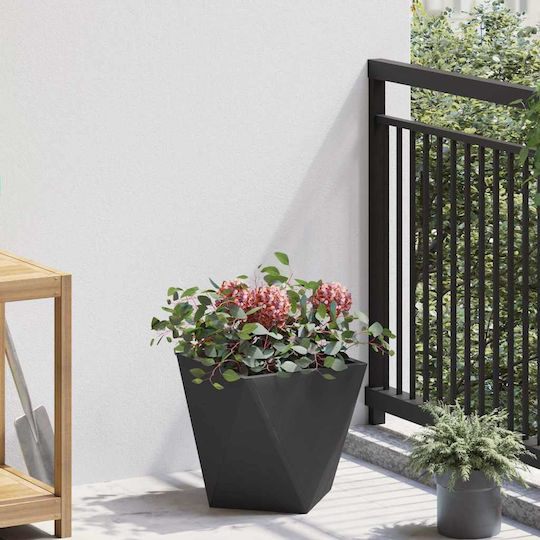 vidaXL Set of 2 Metallic Flower Pots Black 30x30x30cm
