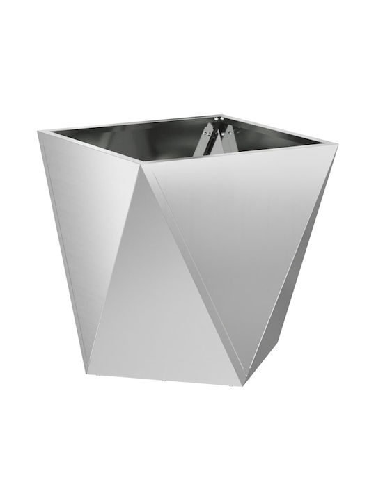 vidaXL Саксия Метал Silver 50x50x50см.