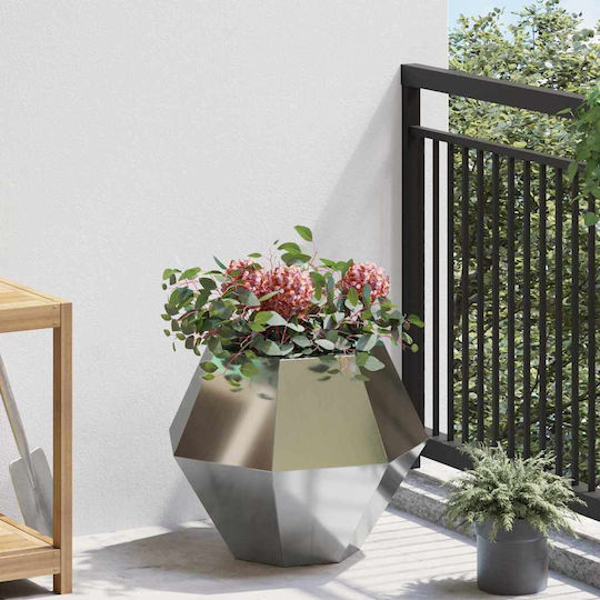 vidaXL Pot Metallic Silver 50x50x40cm.