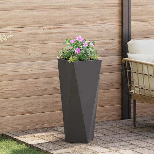 vidaXL Set of 2 Metallic Flower Pots Black 30x30x75cm