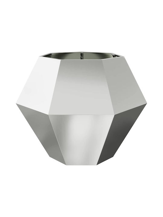 vidaXL Γλάστρα Μεταλλική Ασημί 100x100x80εκ.