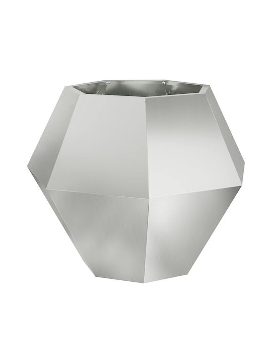 vidaXL Ghiveci Metal Silver 75x75x60cm.
