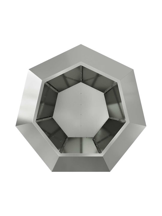 vidaXL Γλάστρα Μεταλλική Ασημί 100x100x80εκ.