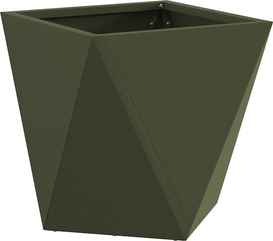 vidaXL Γλάστρα Μεταλλική Πράσινη 30x30x30εκ.