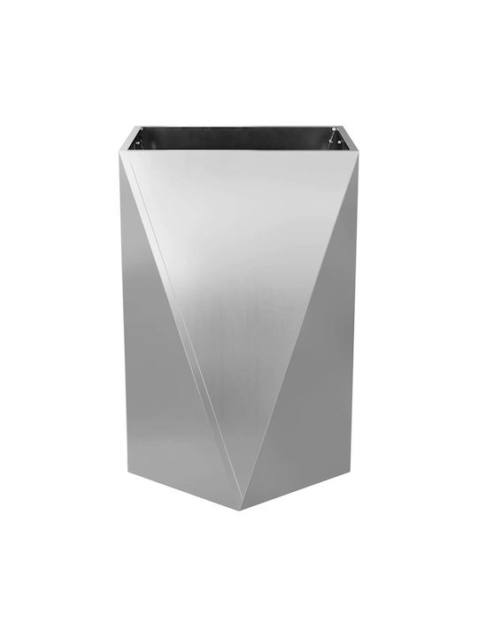 vidaXL Саксия Метал Silver 50x50x75см.