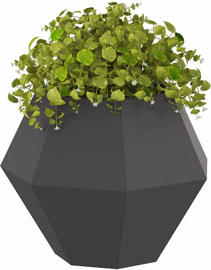 vidaXL Set of 2 Black Metallic Flower Pots 50x40cm