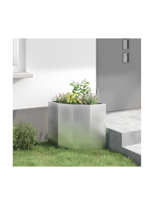 vidaXL Саксия Метал Silver 45x45x50см.