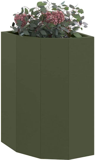 vidaXL Γλάστρα Μεταλλική Λαδί, Πράσινο 30x30x50εκ.