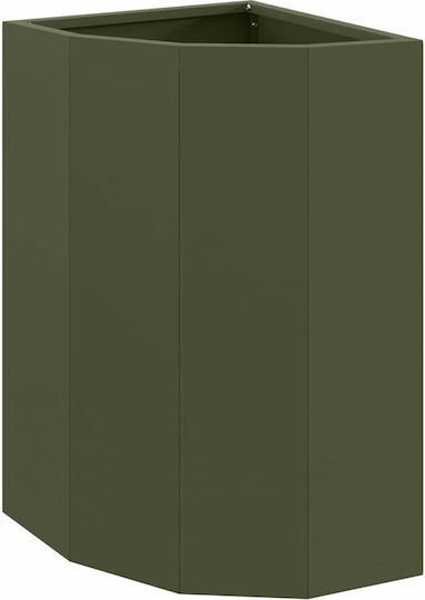 vidaXL Γλάστρα Μεταλλική Λαδί, Πράσινο 30x30x50εκ.