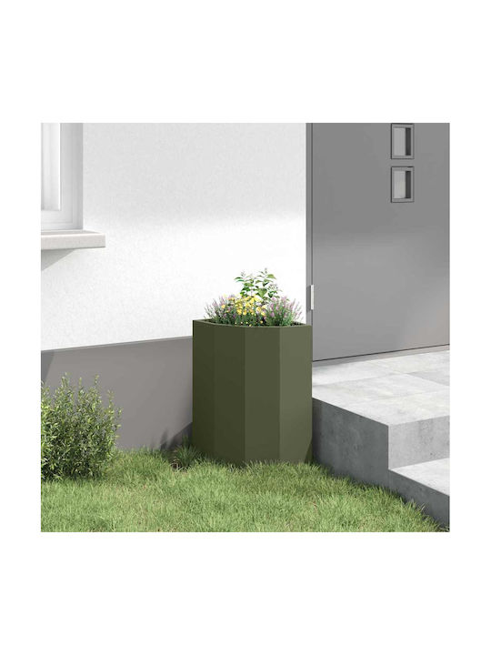vidaXL Topf Metallisch Olive, Green 30x30x50cm.